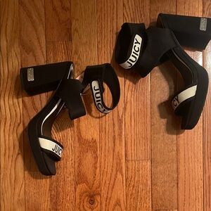 Juicy Couture Black and White Platform Sandals